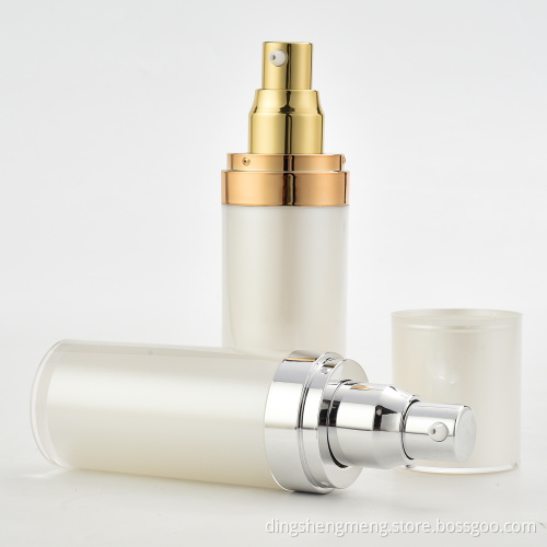 cosmeticque containers packaging double wall lotion bottle gold colar bottles